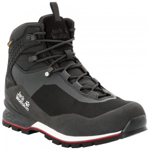 Botas Para Caminar Jack Wolfskin Wilderness Lite Texapore Mid Hombre Black/Red | UM7350416