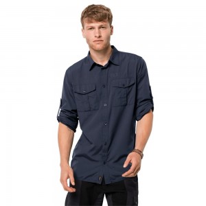 Camisas Jack Wolfskin Atacama Roll-up Hombre Azules | LY0716249