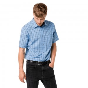 Camisas Jack Wolfskin Hot Springs Hombre Azules | DC1836247