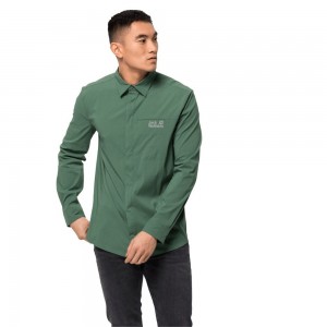 Camisas Jack Wolfskin Jwp Ls Hombre Verde Oliva | NB3189726