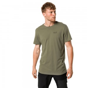 Camiseta Jack Wolfskin Essential Hombre Kaki | IZ8347596