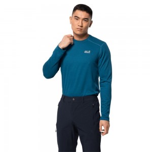 Camiseta funcional Jack Wolfskin Sky Range Longsleeve Hombre Azules | HZ9254081