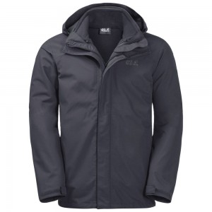 Chaqueta 3 En 1 Jack Wolfskin Pouring Rainen Hombre Anthracite | QS7586239