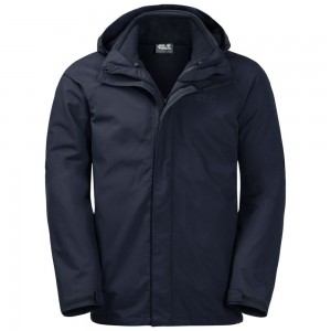 Chaqueta 3 En 1 Jack Wolfskin Pouring Rainen Hombre Azules | GS1748352