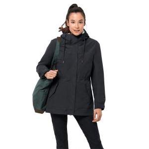 Chaqueta 3 En 1 Jack Wolfskin Rock Island Mujer Negros | KH0193457