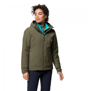 Chaqueta Impermeable Jack Wolfskin Argon Storm Mujer Grises | RI1860437