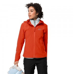 Chaqueta Impermeable Jack Wolfskin Atlas Tour Mujer Rojos | LT7456820