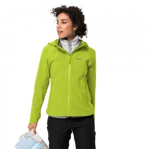 Chaqueta Impermeable Jack Wolfskin Atlas Tour Mujer Verdes Claro | KT1678209