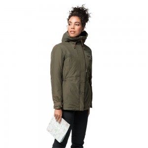 Chaqueta Impermeable Jack Wolfskin Brecon Range Insulated Mujer Grises | IG1958302