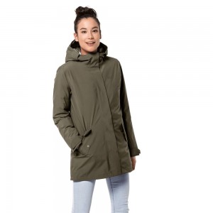 Chaqueta Impermeable Jack Wolfskin Cold Bay Mujer Grises | EM3864271