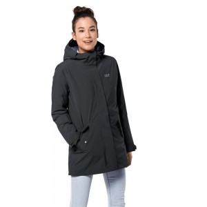 Chaqueta Impermeable Jack Wolfskin Cold Bay Mujer Negros | AC9328654