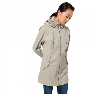 Chaqueta Impermeable Jack Wolfskin Dakar Mujer Grises | FG8471296