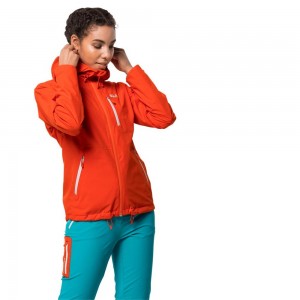 Chaqueta Impermeable Jack Wolfskin Eagle Peak Mujer Rojos | ZQ9850162