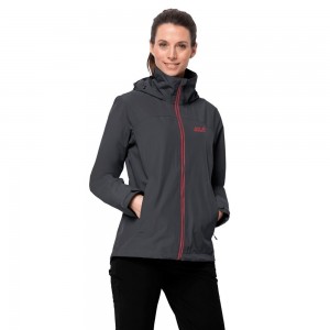 Chaqueta Impermeable Jack Wolfskin Evandale Mujer Negros | MY1395276