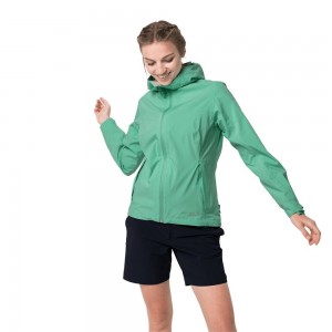 Chaqueta Impermeable Jack Wolfskin Jwp Shell Mujer Verdes | AJ2183054