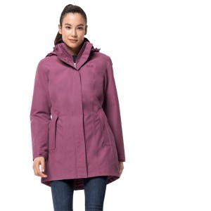 Chaqueta Impermeable Jack Wolfskin Madison Avenue Mujer Morados | AD4375219