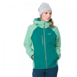 Chaqueta Impermeable Jack Wolfskin Mount Emin Mujer Turquesa Verdes | CK4351720