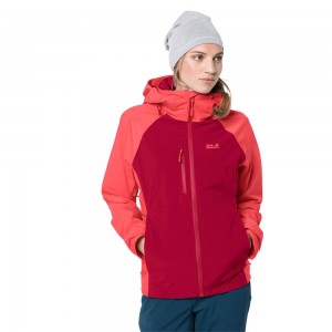 Chaqueta Impermeable Jack Wolfskin Mount Emin Mujer Rojos Oscuro | ZD9675210