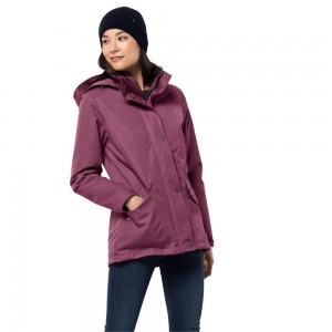 Chaqueta Impermeable Jack Wolfskin Park Avenue Mujer Morados | WT9516348