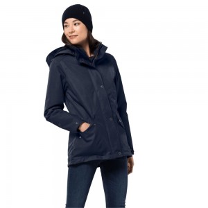 Chaqueta Impermeable Jack Wolfskin Park Avenue Mujer Azules | RP7614529