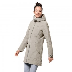 Chaqueta Impermeable Jack Wolfskin Rocky Point Mujer Grises | GN5317469