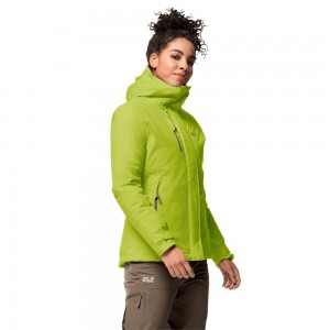 Chaqueta Impermeable Jack Wolfskin Troposphere Mujer Verdes Claro | OW4805712