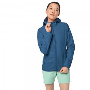 Chaqueta Softshell Jack Wolfskin Northern Point Mujer Azules Azules | QZ1075469