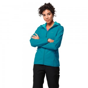 Chaqueta Softshell Jack Wolfskin Northern Point Mujer Azules Oscuro | AZ1385629