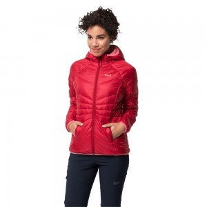 Chaquetas Aislantes Jack Wolfskin Argon Hoody Mujer Rojos | WY3510948