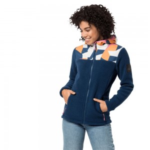 Chaquetas De Lana Jack Wolfskin 365 Hideaway Fleece Mujer Azules Oscuro | EZ6374015