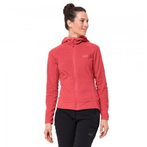 Chaquetas De Lana Jack Wolfskin Arco Mujer Rojos | CF7361598