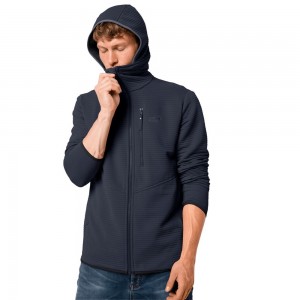 Chaquetas De Lana Jack Wolfskin Modesto Hooded Hombre Azules | FE0316847