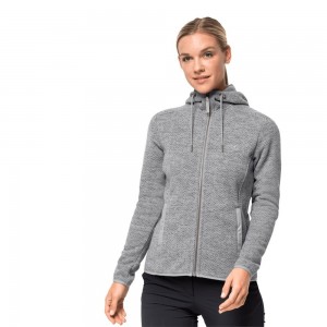 Chaquetas De Lana Jack Wolfskin Patan Hooded Mujer Grises | LF5697831