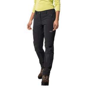 Pantalón softshell Jack Wolfskin Rock Trek Mujer Negros | KQ3807962