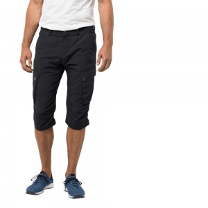 Pantalones Casuales Jack Wolfskin Desert Valley 3/4 Hombre Negros | QY6032849