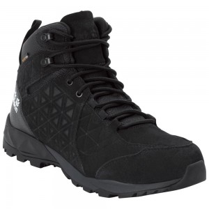 Tenis de Senderismo Jack Wolfskin Cascade Hike Lt Texapore Mid Hombre Negros | RJ8612590