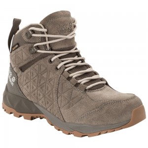 Tenis de Senderismo Jack Wolfskin Cascade Hike Lt Texapore Mid Mujer Beige/Brown | CP9438260