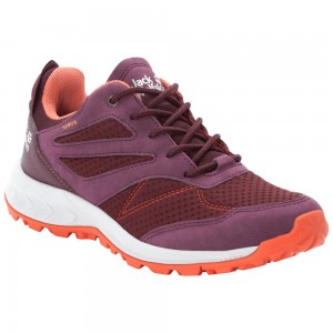 Tenis de Senderismo Jack Wolfskin Woodland Texapore Low Mujer Burgundy/Orange | VD0613849