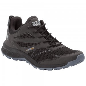 Tenis de Senderismo Jack Wolfskin Woodland Vent Low Hombre Black/Grey | FK9048371