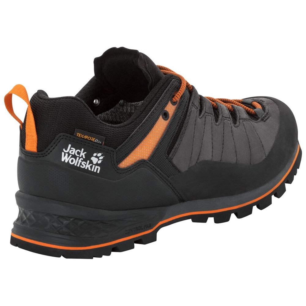 Botas Para Caminar Jack Wolfskin Scrambler Xt Texapore Low Hombre Black/Orange | ZG3640157