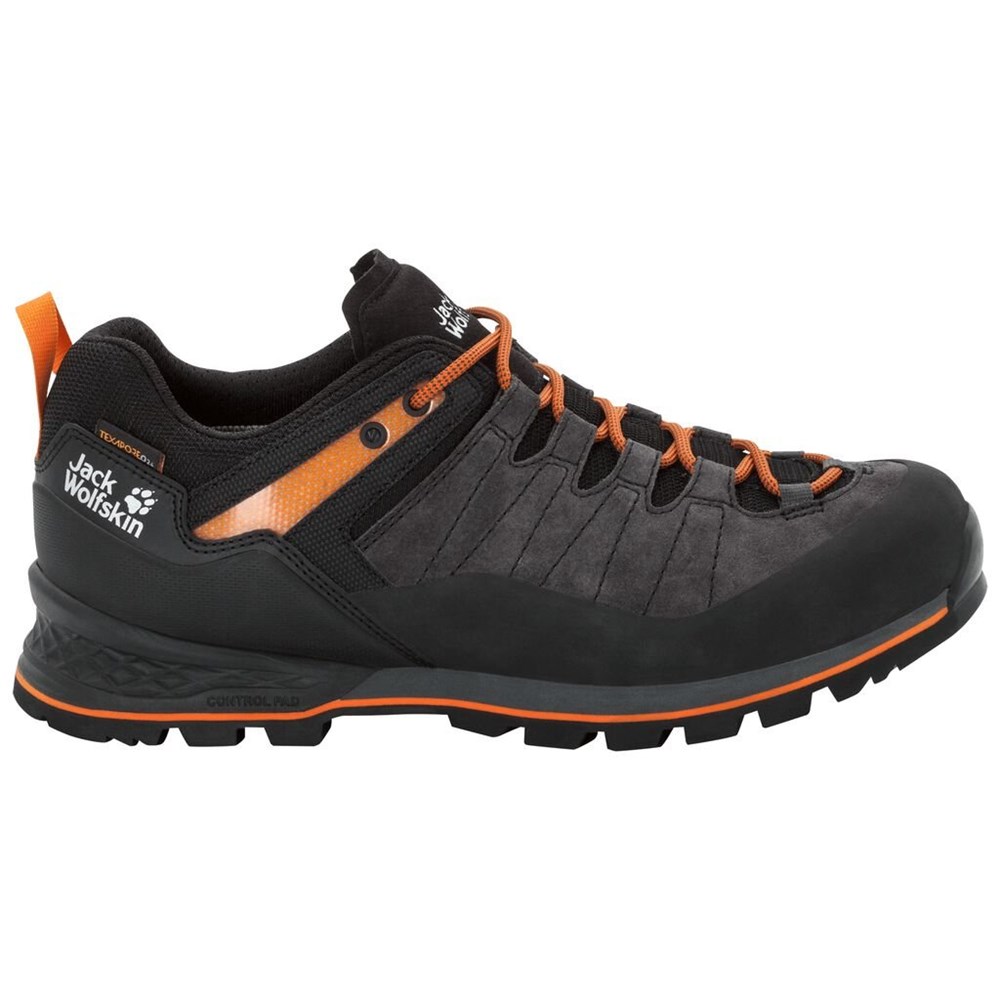 Botas Para Caminar Jack Wolfskin Scrambler Xt Texapore Low Hombre Black/Orange | ZG3640157