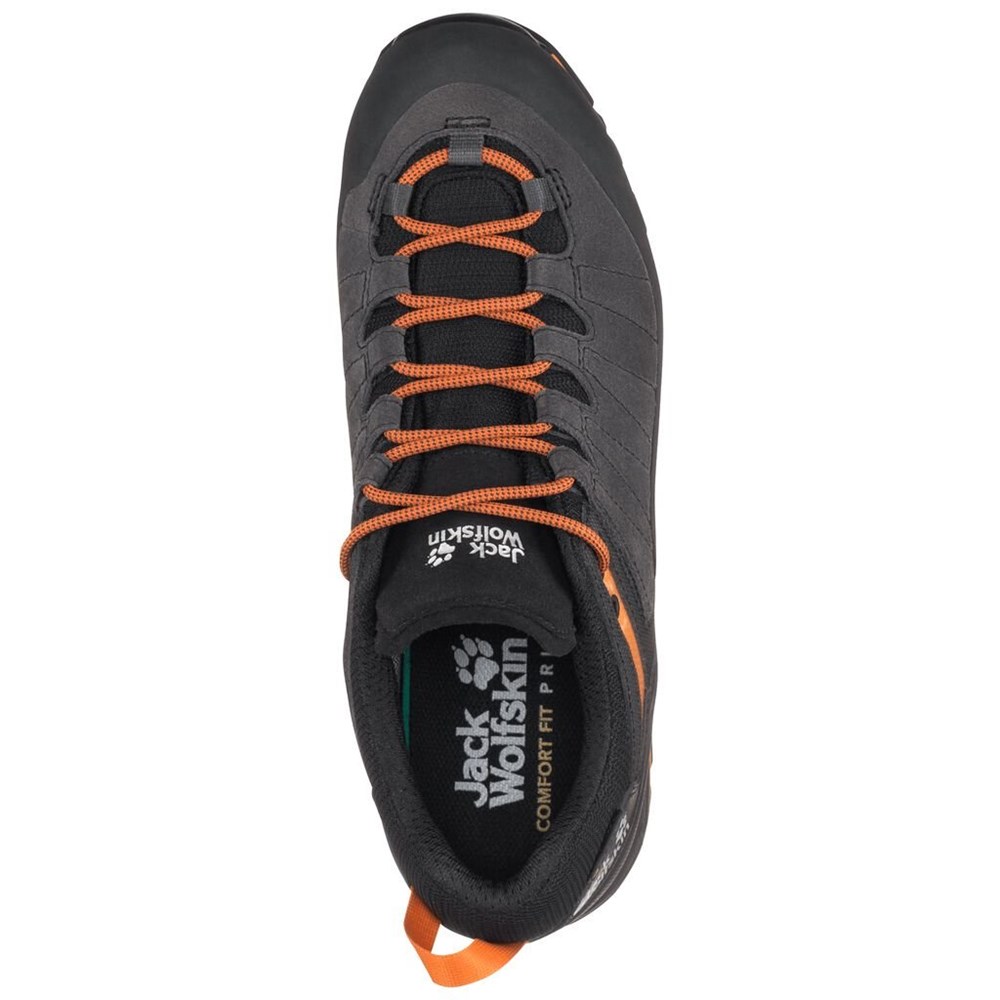 Botas Para Caminar Jack Wolfskin Scrambler Xt Texapore Low Hombre Black/Orange | ZG3640157