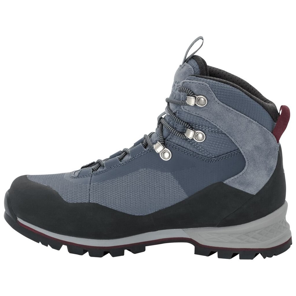 Botas Para Caminar Jack Wolfskin Wilderness Lite Texapore Mid Mujer Grey/Burgundy | LC9042156