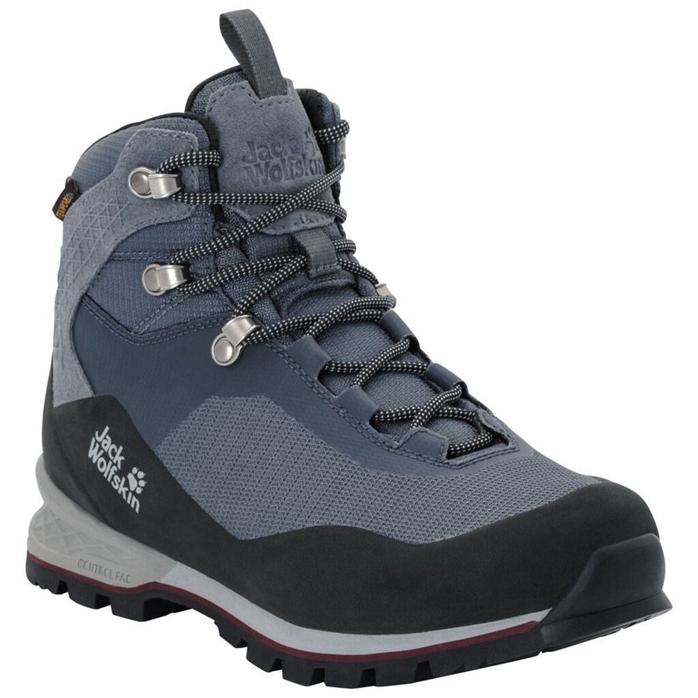 Botas Para Caminar Jack Wolfskin Wilderness Lite Texapore Mid Mujer Grey/Burgundy | LC9042156