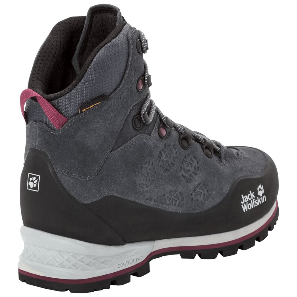 Botas Para Caminar Jack Wolfskin Wilderness Xt Texapore Mid Mujer Grises Oscuro | FZ2981563