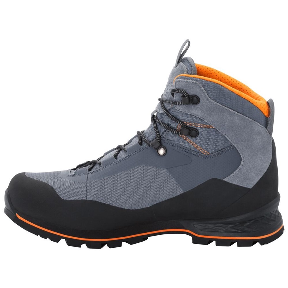 Botas Para Caminar Jack Wolfskin Wilderness Lite Texapore Mid Hombre Grey/Black | TX9675341