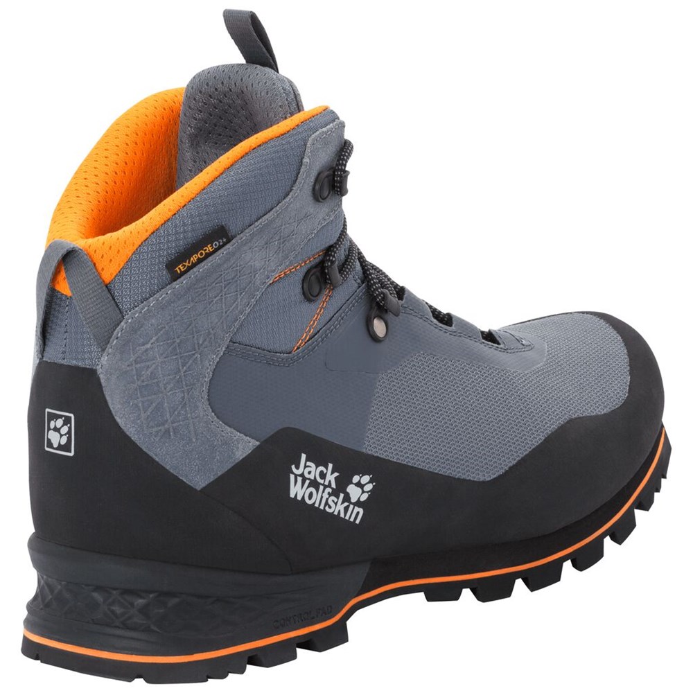 Botas Para Caminar Jack Wolfskin Wilderness Lite Texapore Mid Hombre Grey/Black | TX9675341