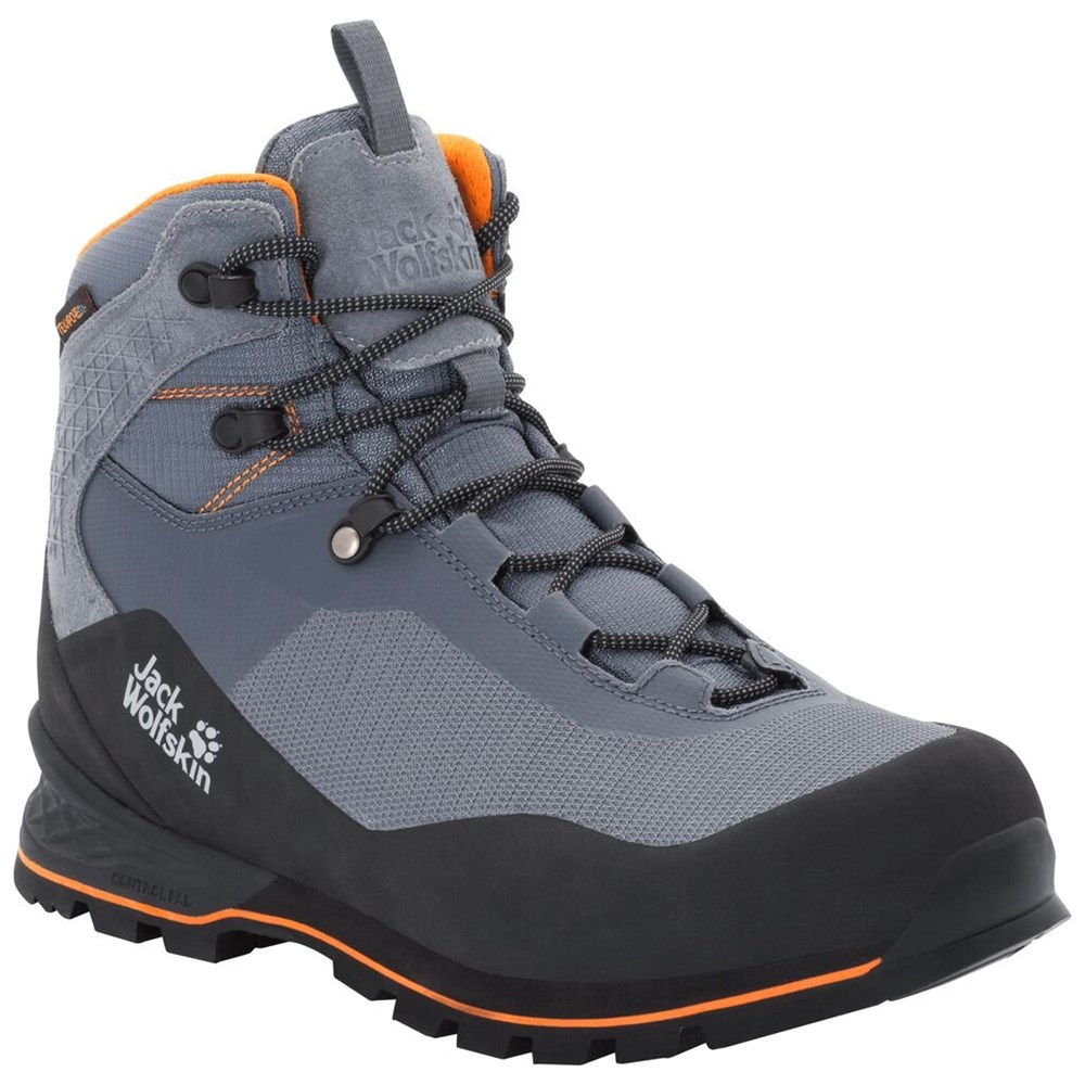 Botas Para Caminar Jack Wolfskin Wilderness Lite Texapore Mid Hombre Grey/Black | TX9675341