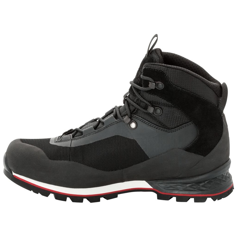 Botas Para Caminar Jack Wolfskin Wilderness Lite Texapore Mid Hombre Black/Red | UM7350416