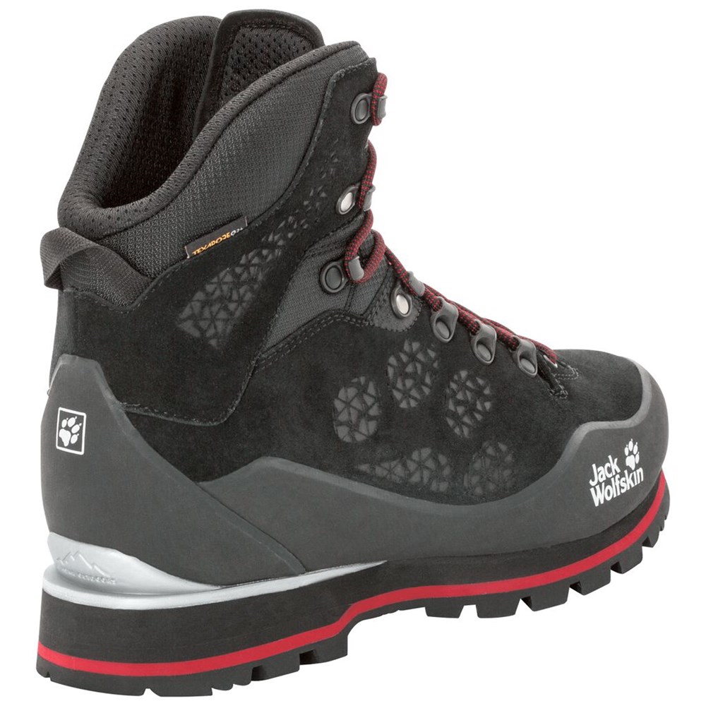 Botas Para Caminar Jack Wolfskin Wilderness Peak Texapore Mid Hombre Black/Red | RT9371640